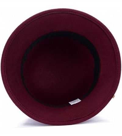 Bomber Hats Fahion Style Woolen Cloche Bucket Hat with Flower Accent Winter Hat for Women - Burgundy-a - C71208QHEO7 $22.74