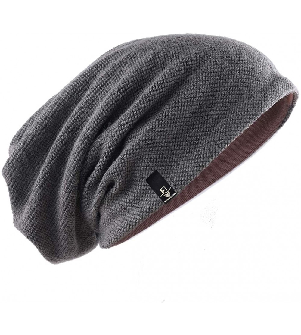 Skullies & Beanies Men Slouch Beanie Knit Long Oversized Skull Cap for Winter Summer N010 - B305-brown - CW18HROCNYN $9.46