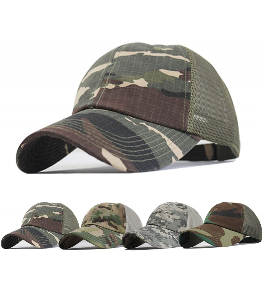 Baseball Caps Men Women Washed Distressed Twill Cotton Baseball Cap Vintage Adjustable Dad Hat - Camo-3 - CT18Y8MQSKQ $10.68