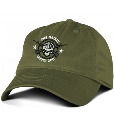 Baseball Caps One Nation Under God Military Baseball Hat - Military Green - CG12IFHJ7L9 $39.08