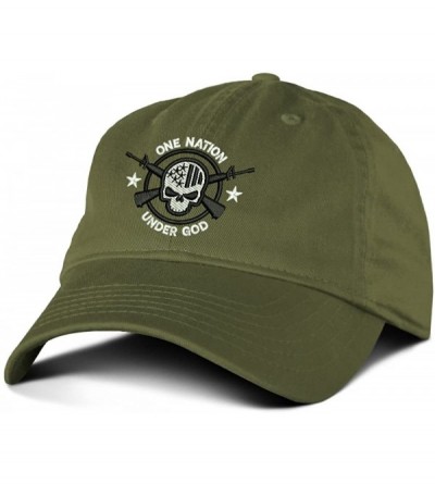 Baseball Caps One Nation Under God Military Baseball Hat - Military Green - CG12IFHJ7L9 $16.95