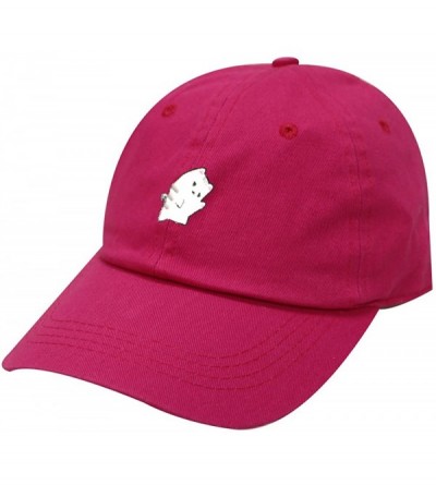 Baseball Caps Cute Cat Cotton Baseball Dad Cap - Fuchsia - C6183LU7G6T $14.98