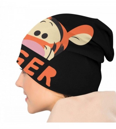 Skullies & Beanies Unisex Adult Knit Hat- Fashionable Win-nie The Pooh Peek A Boo_Tigger Knitted Cap Custom for Men Women Bla...