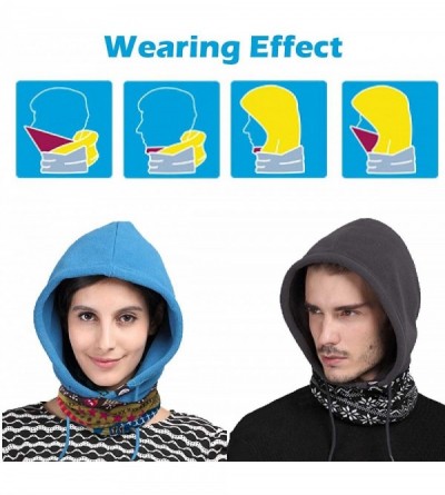 Balaclavas Balaclava Ski Face Mask Winter Hat Fleece Cold Weather Hooded Mask Neck Warmer - Blue - CZ188H8OL3S $8.89