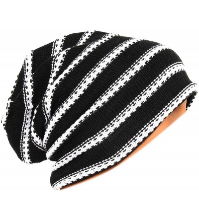 Skullies & Beanies Unisex Adult Winter Warm Slouch Beanie Long Baggy Skull Cap Stretchy Knit Hat Oversized - Black - CA1291FJ...