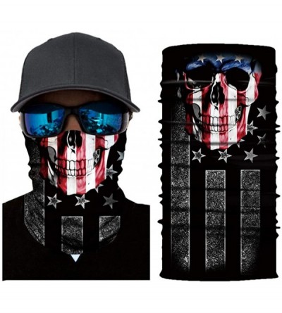Balaclavas Cool Skull USA Flag Printed Seamless Face Mask Neck Gaiter Bandana Balaclava Headwear - Patriotic Eagle - CX197W02...