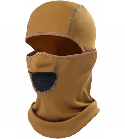 Balaclavas Ski Mask Balaclava-Cold Weather Face Mask Windproof Thicken Warmer Anti-Fog Outdoor Hood - Brown - CL18I6H3MLS $7.91