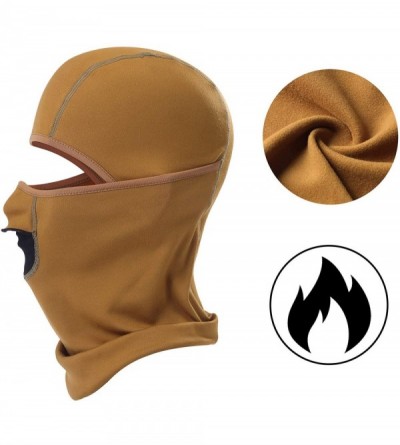 Balaclavas Ski Mask Balaclava-Cold Weather Face Mask Windproof Thicken Warmer Anti-Fog Outdoor Hood - Brown - CL18I6H3MLS $7.91