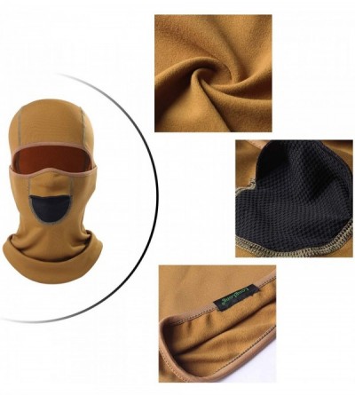 Balaclavas Ski Mask Balaclava-Cold Weather Face Mask Windproof Thicken Warmer Anti-Fog Outdoor Hood - Brown - CL18I6H3MLS $7.91