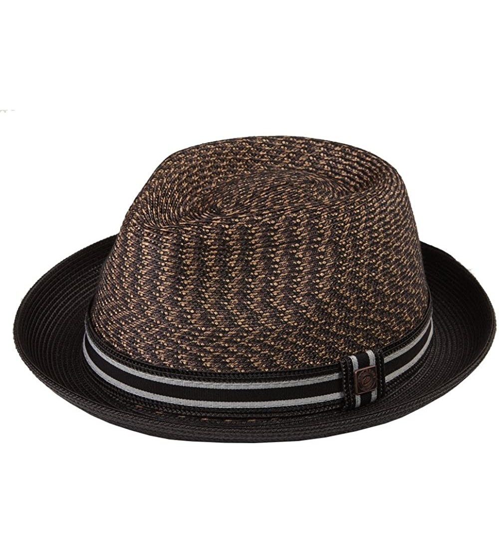 Fedoras Mens Summer Foldable Packable Trilby Hat - Python - CY12ESXC2MP $49.42