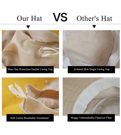 Sun Hats Bucket Sun Hat Women Floppy Cotton Hats Wide Brim Summer Beach Fisherman's Caps UPF 50+ UV Packable - CT18DRGNLTI $1...