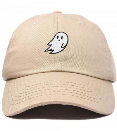 Baseball Caps Ghost Embroidery Dad Hat Baseball Cap Cute Halloween - Khaki - CF18YQMA7MI $22.90
