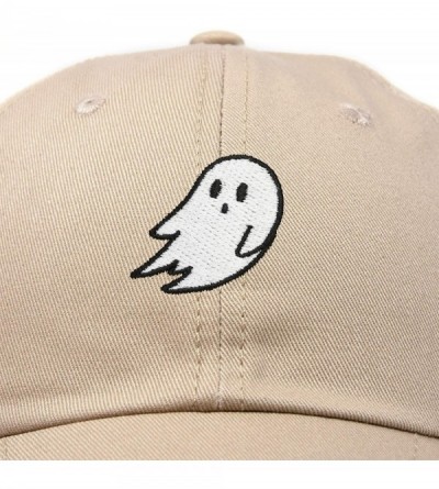 Baseball Caps Ghost Embroidery Dad Hat Baseball Cap Cute Halloween - Khaki - CF18YQMA7MI $9.90