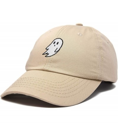 Baseball Caps Ghost Embroidery Dad Hat Baseball Cap Cute Halloween - Khaki - CF18YQMA7MI $9.90