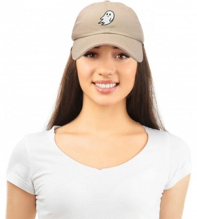 Baseball Caps Ghost Embroidery Dad Hat Baseball Cap Cute Halloween - Khaki - CF18YQMA7MI $9.90