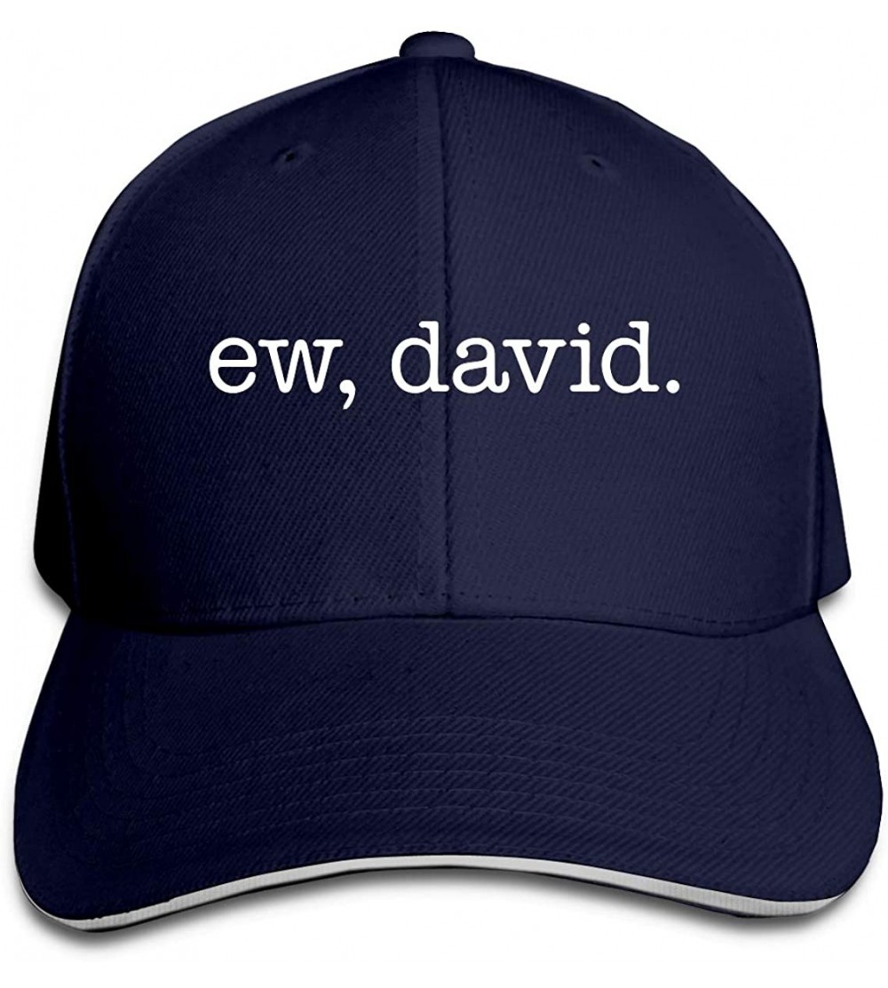 Baseball Caps Classic Ew- David Baseball Cap Adjustable Peaked Sandwich Hats - Navy - CT18R8YW63G $19.07
