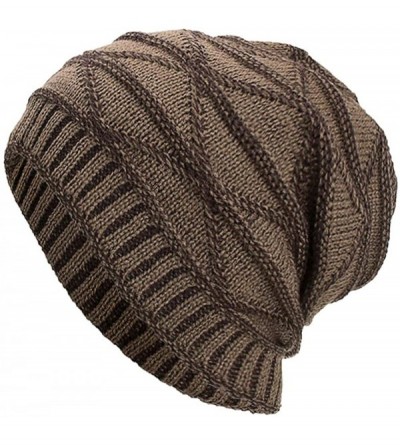 Skullies & Beanies Fashion Unisex Knit Cap Hedging Head Hat Beanie Cap Warm Outdoor Hat - Yb-khaki - CA194T6EWRI $24.46