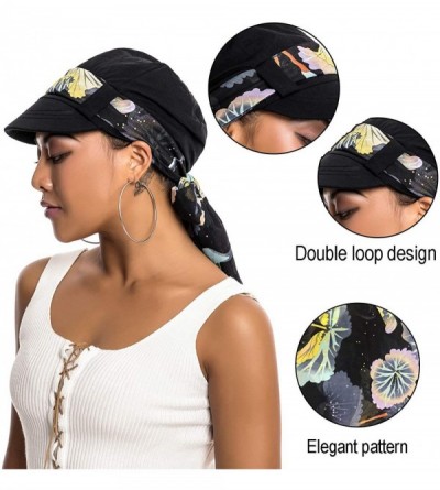 Newsboy Caps Newsboy Cap with Scarf Breathable Bamboo Cotton Lined Chemo Hat for Women of - Black+pink - CE18WWGGQOR $20.15