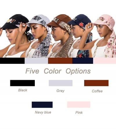 Newsboy Caps Newsboy Cap with Scarf Breathable Bamboo Cotton Lined Chemo Hat for Women of - Black+pink - CE18WWGGQOR $20.15