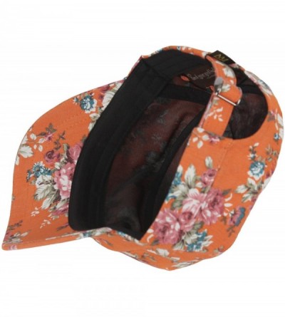 Baseball Caps A137 Women Flower Pattern Forest Design Simple Army Cap Cadet Military Hat - Orange - CJ12G8FFHHX $20.01