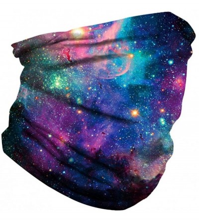 Balaclavas Seamless Rave Face Cover Bandana-Neck Gaiter Tube Headwear Motorcycle Face Scarf - Blue Star - CD1989RESAG $12.82