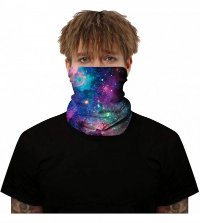 Balaclavas Seamless Rave Face Cover Bandana-Neck Gaiter Tube Headwear Motorcycle Face Scarf - Blue Star - CD1989RESAG $12.82