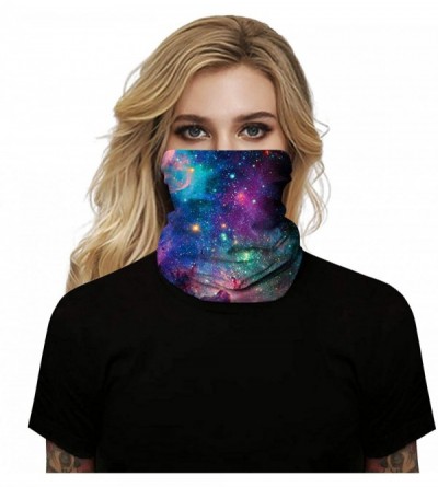 Balaclavas Seamless Rave Face Cover Bandana-Neck Gaiter Tube Headwear Motorcycle Face Scarf - Blue Star - CD1989RESAG $12.82