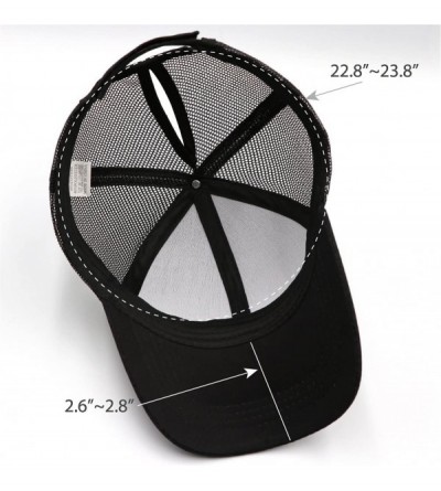 Baseball Caps Ponytail High Buns Ponycaps Baseball Adjustable - 2 Pack Black+glitter Black - CN18R352INL $14.96