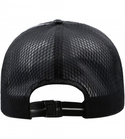 Baseball Caps Unisex Mesh Brim Tennis Cap Outside Sunscreen Quick Dry Adjustable Baseball Hat - A-black - C518D37QG6M $10.90