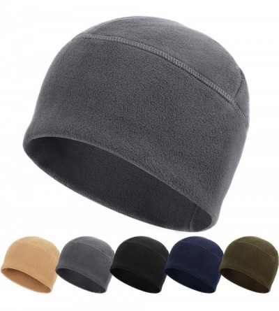 Skullies & Beanies Fleece Watch Cap Skull Beanie Cap Men Winter Hat for Daily and Sports - Gray - CJ192WGE8ZU $8.12