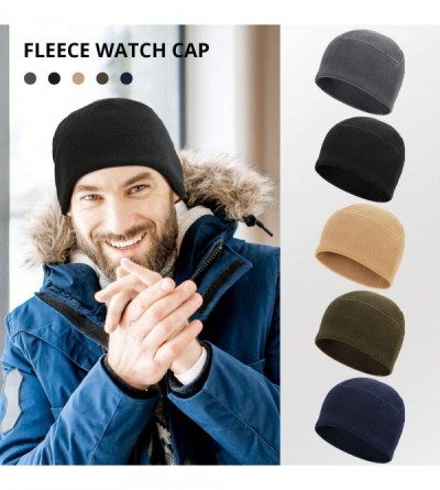 Skullies & Beanies Fleece Watch Cap Skull Beanie Cap Men Winter Hat for Daily and Sports - Gray - CJ192WGE8ZU $8.12