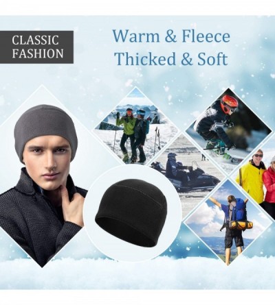 Skullies & Beanies Fleece Watch Cap Skull Beanie Cap Men Winter Hat for Daily and Sports - Gray - CJ192WGE8ZU $8.12