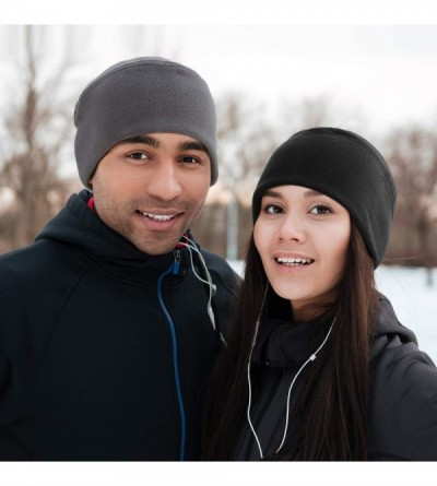 Skullies & Beanies Fleece Watch Cap Skull Beanie Cap Men Winter Hat for Daily and Sports - Gray - CJ192WGE8ZU $8.12