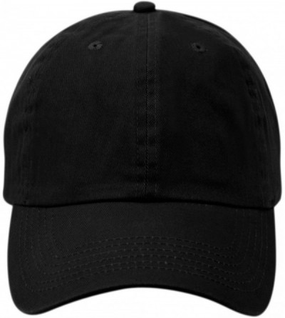 Baseball Caps Washed Low Profile Cotton and Denim Baseball Cap - Black - CZ12O0PVKJ9 $21.75