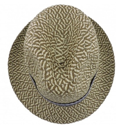 Fedoras Fedora Straw Hat for Mens Women Sun Beach Derby Panama Summer Hats w Brim Black to White - Navy Grey - C1184XLDH0W $3...