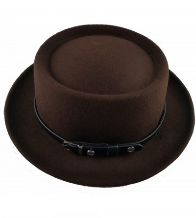 Fedoras Pork Pie Hat 100% Wool Felt Women's/Men's Porkpie Breaking Bad Hats Flat Top Women/Men Fedora - Coffee - C0193WDXCES ...