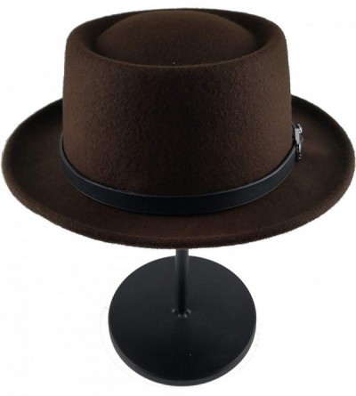 Fedoras Pork Pie Hat 100% Wool Felt Women's/Men's Porkpie Breaking Bad Hats Flat Top Women/Men Fedora - Coffee - C0193WDXCES ...