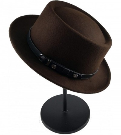 Fedoras Pork Pie Hat 100% Wool Felt Women's/Men's Porkpie Breaking Bad Hats Flat Top Women/Men Fedora - Coffee - C0193WDXCES ...