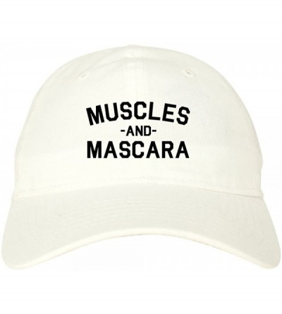 Baseball Caps Muscles and Mascara Workout Gym Dad Hat Baseball Cap - White - C0188MSKNEQ $47.41