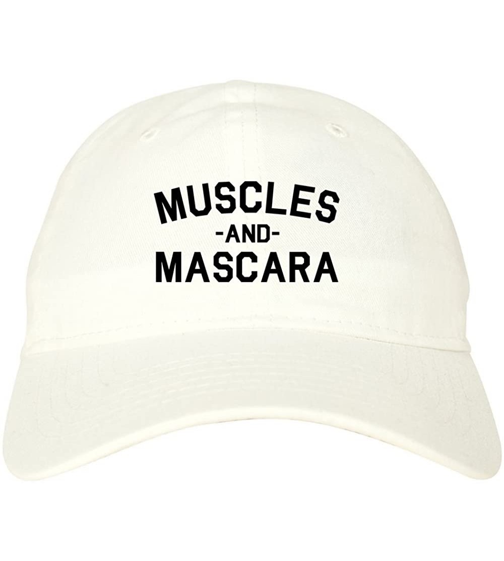 Baseball Caps Muscles and Mascara Workout Gym Dad Hat Baseball Cap - White - C0188MSKNEQ $17.58