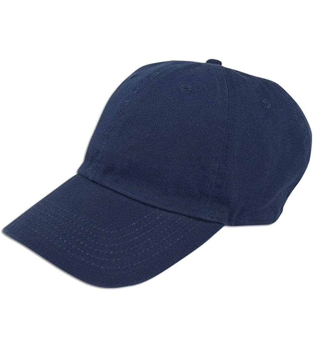 Baseball Caps Cotton Classic Dad Hat Adjustable Plain Cap Polo Style Low Profile Unstructured 1400 - Navy - CB12OCZL5RO $7.66