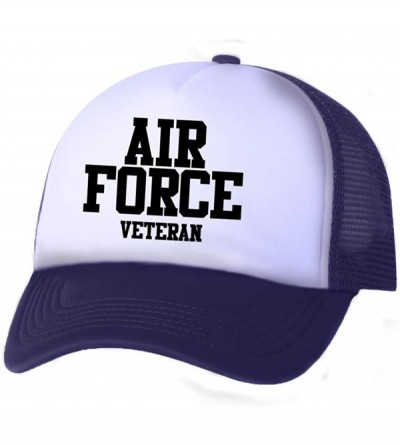 Baseball Caps Air Force Veteran Truckers Mesh Snapback hat - White/Navy - C811NHXHXD1 $38.24