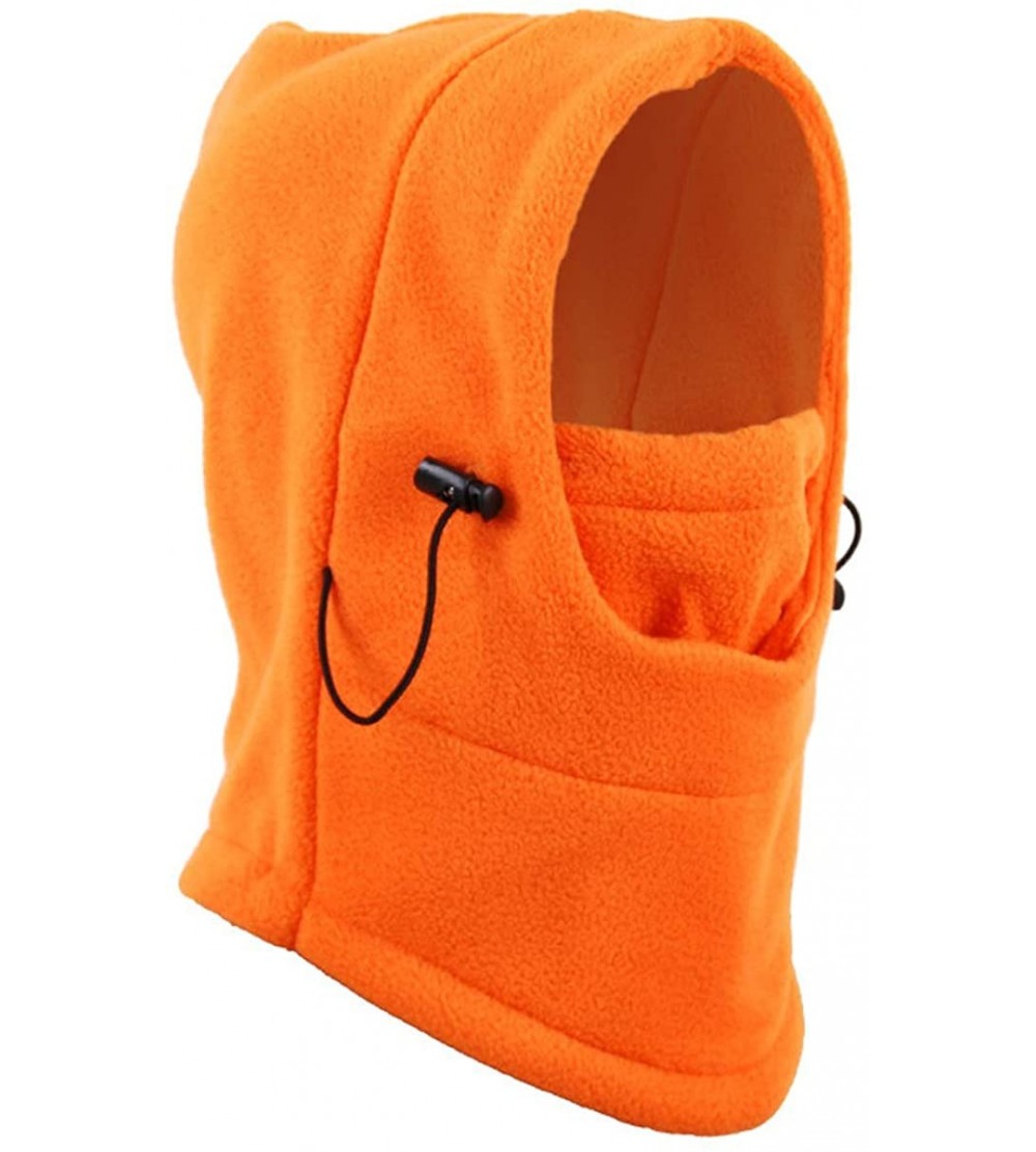 Balaclavas Parent Child Winter Double Layer Fleece Balaclava Adjustable Ski Mask Hood - Orange - Child - C418ZE67W24 $14.95