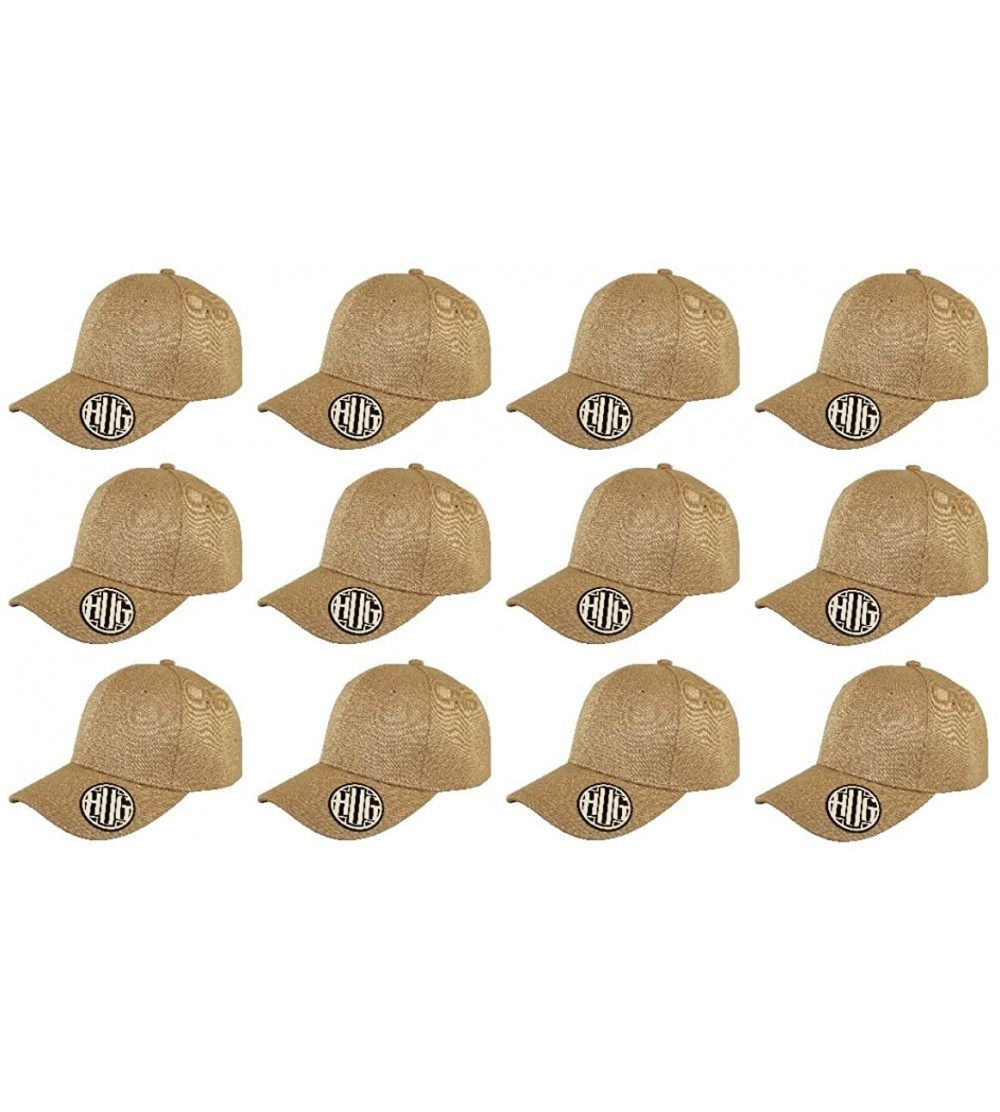 Baseball Caps ( Pack of 12 ) Classic Premium Baseball Cap Adjustable Size Plain Hat Unisex - Khaki - CY1865GNH6I $30.52