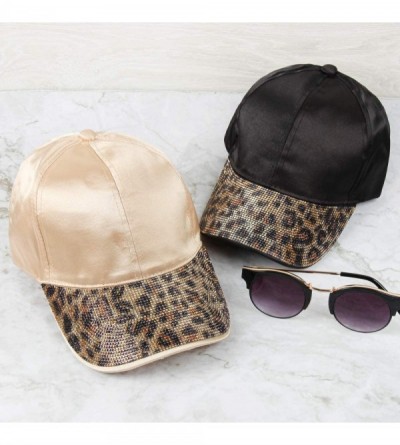 Baseball Caps Casual Baseball Hat Embellished Patriotic - Rhinestone Cap - Leopard/Satin Champagne - CY195LMHS9H $15.49