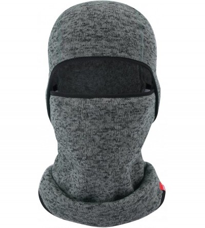 Balaclavas Balaclava-Ski Mask Knit Thicken Winter Warmer Windproof Cold Weather Face Mask - Grey - C018658IZ8A $11.20