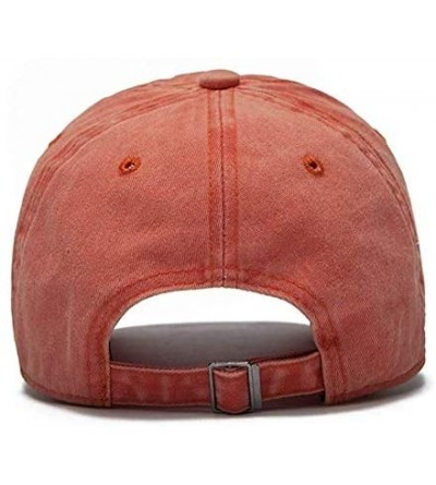 Baseball Caps The Hat Depot Unisex Washed Distressed Baseball Cap Twill Adjustable Dad Hat - Orange - C8192TS5AHD $8.80