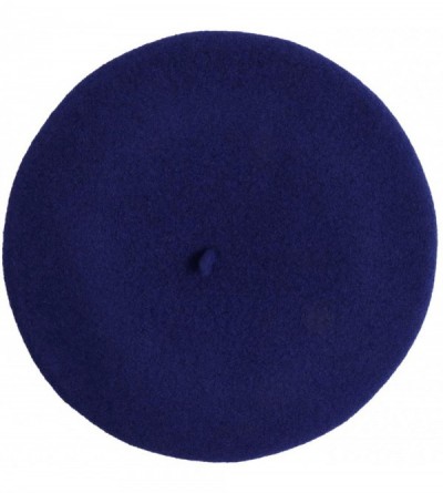 Berets Women's Paris Wool Beret - Bleu-roi - CF18AKYGQ2L $27.56