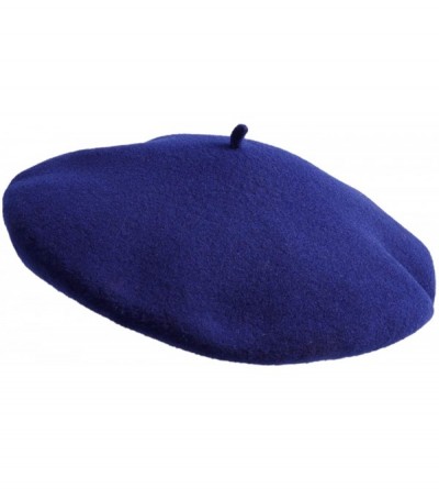 Berets Women's Paris Wool Beret - Bleu-roi - CF18AKYGQ2L $27.56