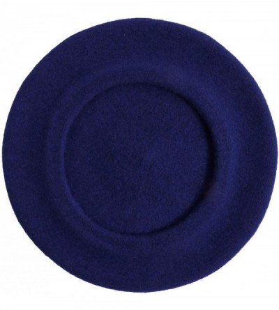 Berets Women's Paris Wool Beret - Bleu-roi - CF18AKYGQ2L $27.56